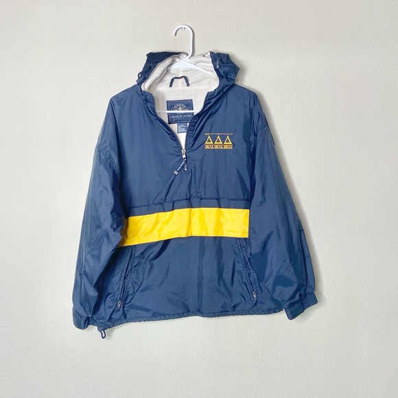 Charles River Apparel Jackets & Blazers - Tri Delta Charles River Apparel Hooded Wind Breaker Pullover